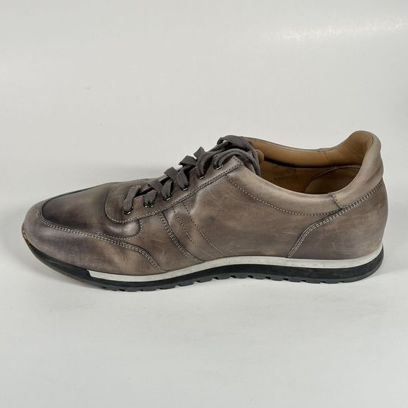 Magnanni Ibiza Mens Sneakers Shoes Size 11 Water Distressed Calf Skin 22652 Grey - Picture 7 of 16